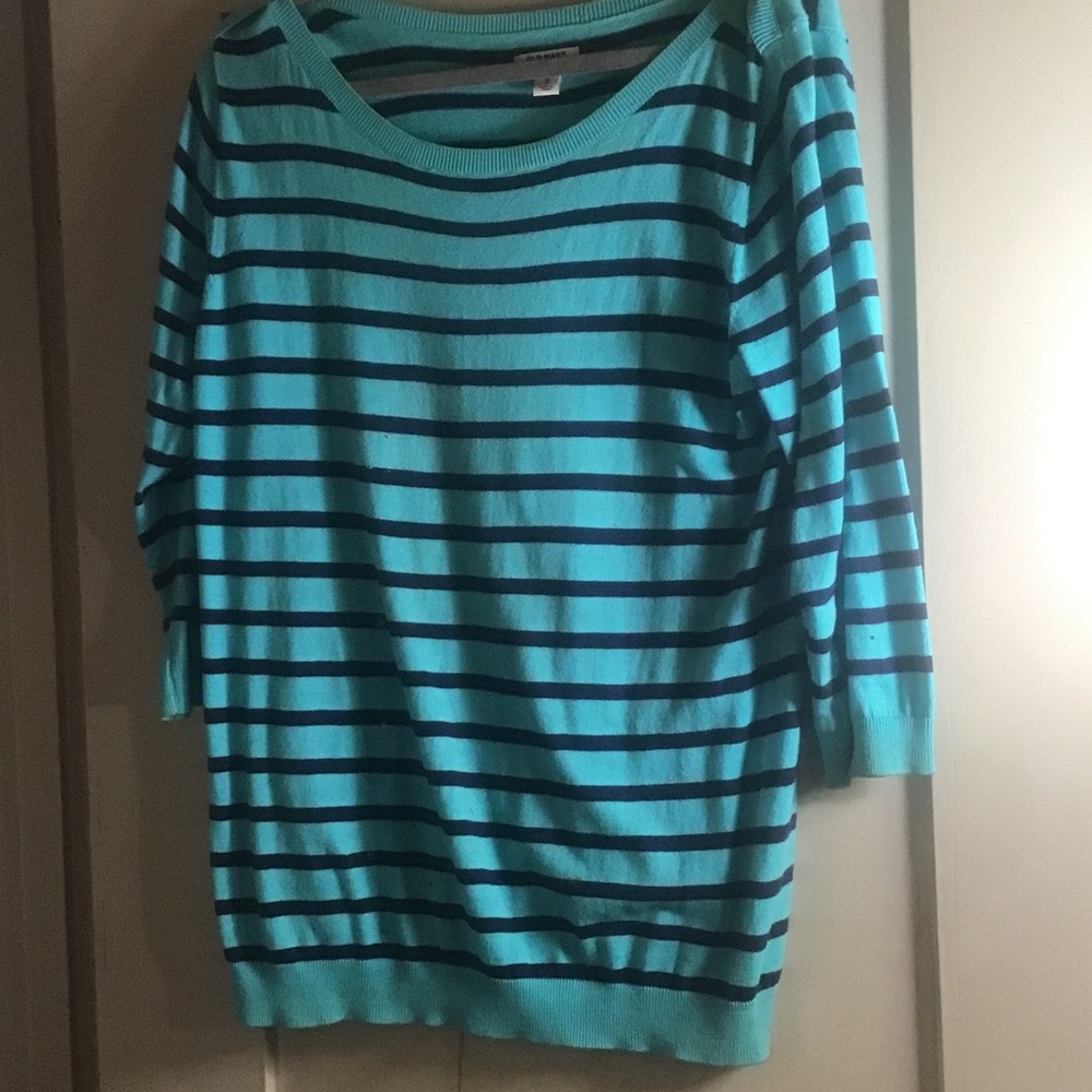 Old Navy Blue and Black Striped Top